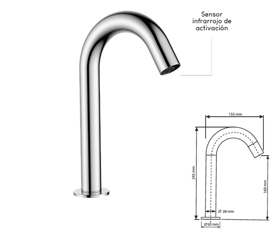 Llave automática para lavabo